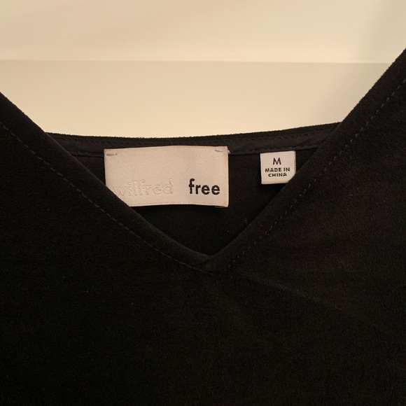 ARITZIA Wilfred Free Velvet Black V-Neck Mini Dress - Picture 3 of 5